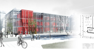 I nagroda w konkursie na opracowanie koncepcji architektoniczno-urbanistycznej i plastycznej Osiedlowego Domu Kultury na osiedlu Piaski, projekt: 4am Architekci, APA Markowski Architekci