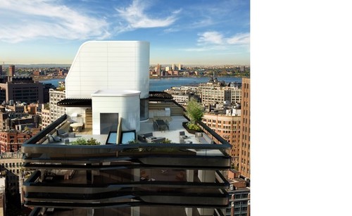 Five Franklin Place dach, rendering, UNStudio, źródło: www.wallpaper.com