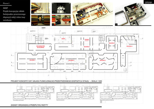 Plansza 1 - Projekt ekspozycji stałej Muzeum Historii Polski - III miejsce w konkursie. Autor projektu: TEMPORA S.A. (Belgia)