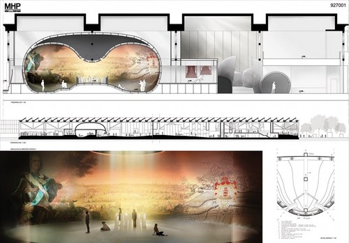 Plansza 2 I miejsce w międzynarodowym konkursie na projekt ekspozycji stałej Muzeum Historii Polski. Autorzy projektu: WWAA Pracownia Projektowa Marcin Mostafa oraz Platige Image SP. z o.o. (Polska)