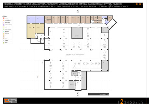 Projekt zdobył I nagrodę w konkursie na opracowanie koncepcji architektoniczno-urbanistycznej rozbudowy Międzynarodowego Centrum Słuchu i Mowy Instytutu Fizjologii i Patologii Słuchu w Kajetanach koło Warszawy, projekt: Archi-med Sollers; plansza 2